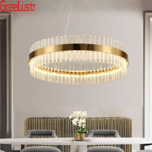 Modern Gold Led Chandelier Light Fixtures Luxury Glass Hanging Lamp Indoor Lighting for Living Room Loft Chandelier Lustres
