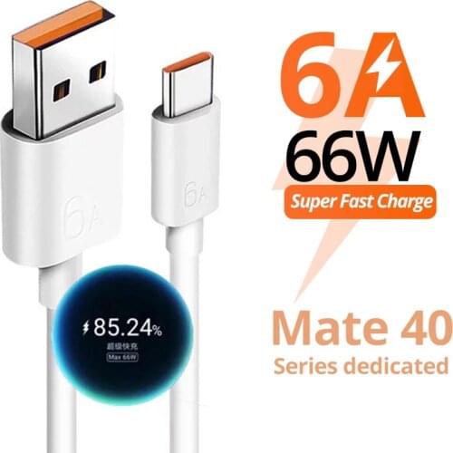 Super Fast Charge 66W 6A USB Type C Cable For Samsung S20 S9 S8 Mobile Phone Charging Wire Data Cord USB C Quick Charger Line