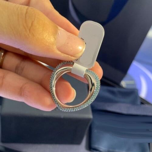 UMGODLY High Quality Fahsion Ring Silver Color Lucky Heart Shaped Love Heart Geometric Finger Ring Blue Zirconia Women Jewelry