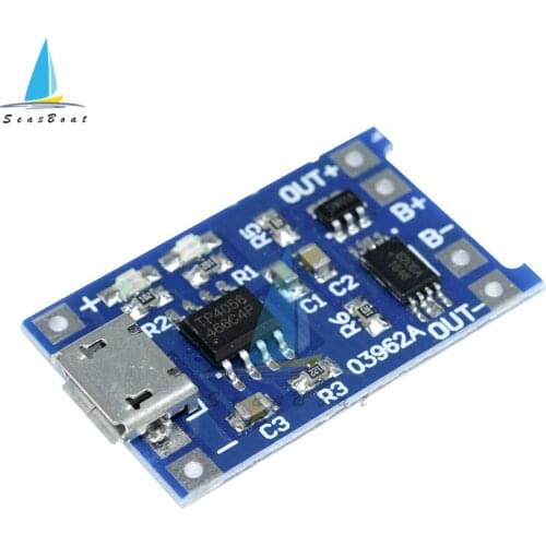 5PCS 5V 1A Micro USB 18650 Lithium Battery Charging Board Charger Module+Protection Dual Functions TP4056 TC4056A