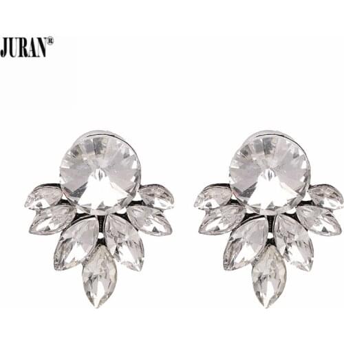 JURAN Fashion Bijoux Shiny Statement Stud Earrings Hot Sale Charm Party Jewelry Luxury Full Crystal Wholesale Earrings For Women