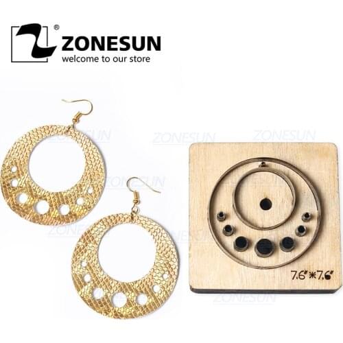 ZONESUN T6 Custom Cut Out Leather Earring Cutting Die Steel Rule Die Leather Tools For Die Cutting Machine Press