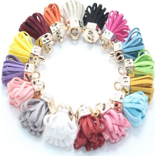 10pcs/lot 25mm Vintage Leather suede tassel Pendant for DIY Craft jewelry findings earrings accessories Keychain Ornaments