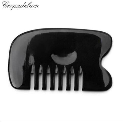 10pcs Natural Buffalo horn SPA Scraping Plate Body Massager Chinese Traditional Acupuncture Massage Gua Sha Board Scrape Therapy