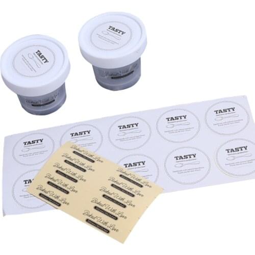 100pcs/lot Custom Round Rectangle Ice Cream Cup Sticker Logo Sealing Sticker Paper Label DIY Decorative Scrapbooking Stickers