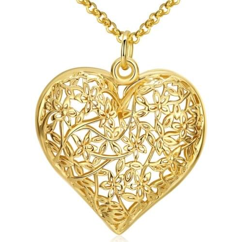 18 K Real Jewelry Nickel Necklace With Austrian Heart Pendant Plating Austrian Crystal n35