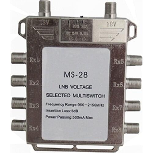 2 inputs and 8 outputs multi channel switch to receive satellite signals in multiple channels More TV programs with satellite