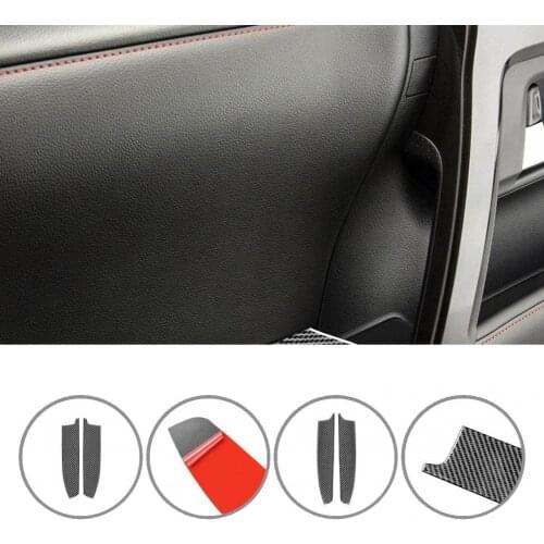 4Pcs Practical Carbon Fiber Inner Door Armrest Handle Panel Sticker Carbon Fiber Door Armrest Panel Sticker Standard