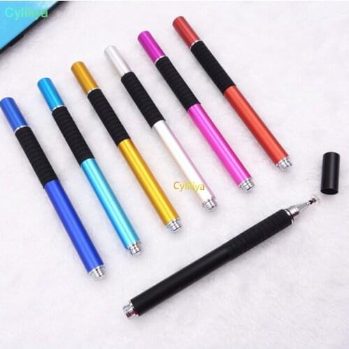 500pcs 2 in 1 high precision sucker and fiber tip Touch screen Stylus pen flat disc for capacitive screen mobile phone table GPS