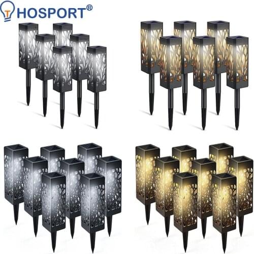 6pcs LED Solar Light Solar Lawn Light Waterproof Hollow Lamp Outdoor Garden Lawn Stakes Light for Home Courtyard Decoration