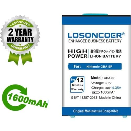 LOSONCOER Battery 1600mAh Battery For Nintendo GBA SP GBASP