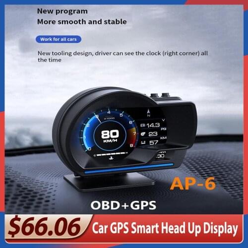 Car HUD OBD2 GPS Smart Head Up Display Speed Monitoring 9 Interface Digital Gauge Meter Turbo Brake Test OBD Scanner