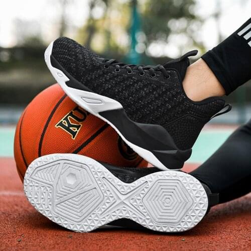 New Big Size 45 Basketball Shoes Lebron Shoes for Men High-Top Black Nonslip Basketball Sneakers Shockproof Men Mesh Sport Shoes