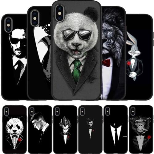 Shirt and tie man Soft Silicone black Phone Case For iPhone 5 5S 6 plus 7 8 plus X XR XS Max 11 PRO Max SE 2020