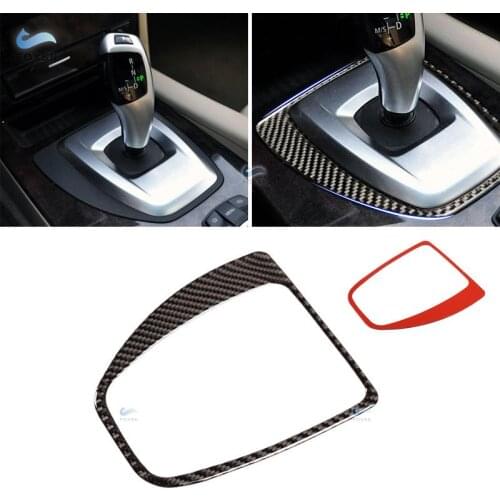 For BMW 5 Series E60 E61 2004 2005 2006 - 2010 Carbon Fiber Car Interior Center Control Gear Shift Panel Outer Frame Cover Trim