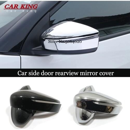 For Nissan Versa SR 2015-2019 Accessories ABS Chrome/Carbon fiber Car rearview mirror cover Cover Trim Sticker Car Styling 2pcs