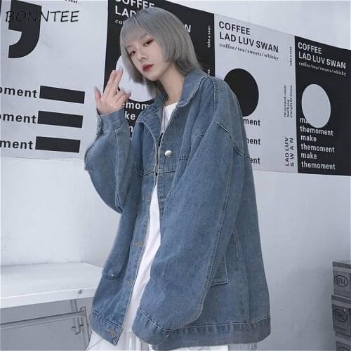 Denim Jackets Women Harajuku Chic Ulzzang Couple Vintage Casual Jacket Boyfriend Stylish All-match Oversize Spring Girls Outwear