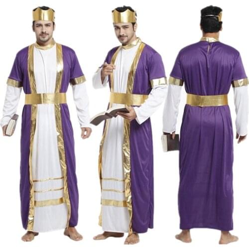 Purple Noble Adult Man Prince King Zeus Costume for Halloween Carnival Christmas Masquerade Party Fancy Dress Cosplay Clothes