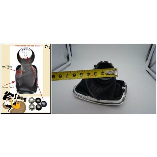 Car Gear Shift Knob red line 5 Speed 23mm With Chrome Frame For VW Golf 4 1998 1999 2000 2001 2002 2003 2004 2005 2006 Bora