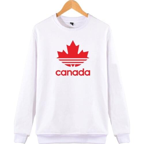 Hot Sale 2019 Canada Maple Leaf Design Capless Hoodies Unisex Pullover Sweatshirt Large Size Streetwear