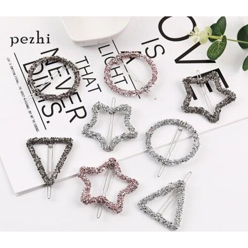 Hot sale ins wind super flash rhinestone Liu seaside clip hair accessories fashion wild side clip hair accessories