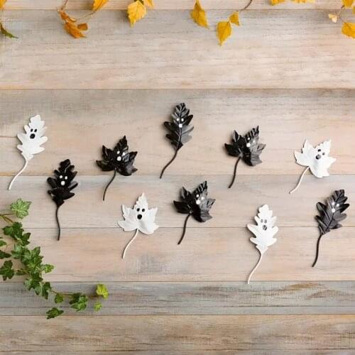 Halloween Art Decorations Grimace Oak Tree Leaf Ghost Arrangement Pendant for Indoor and Outdoor TS2 The props