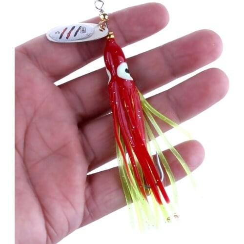 HENGJIA 1pcs Spinnerbait 8g Metal Fishing Lure Artificial Bait Fishing Tackle soft tail Hook Spoon Bait for Freshwater