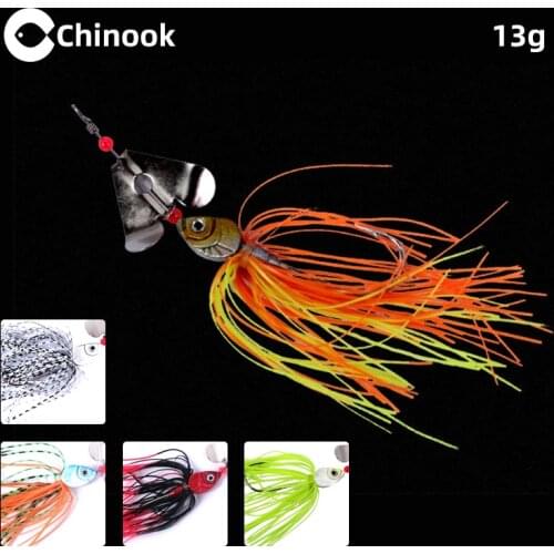 Chinook Inline Spinners Spinnerbaits Lures 13g Spinner Baits for Bass Pike Tiger Muskie Metal Jig Lure