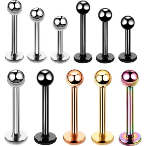 New Fashion 1PC G23 Titanium Colorful Ball Labret Stud Lip Rings Piercing 16g Ear Cartilage Tragus Sexy Girls Jewelry