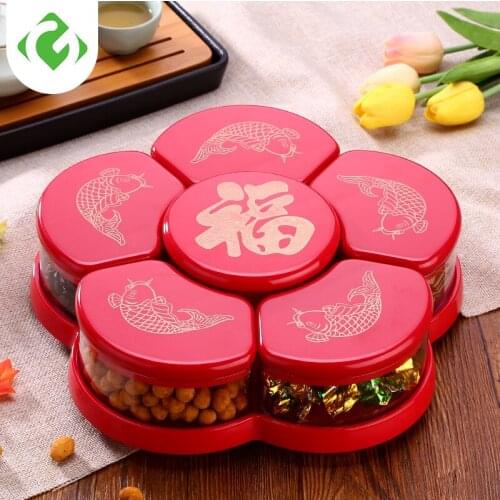 Dried Fruit Storage Box Nut Snacks Plastic Sorting Box Creative kitchen storage container Rotary Opening and Closing