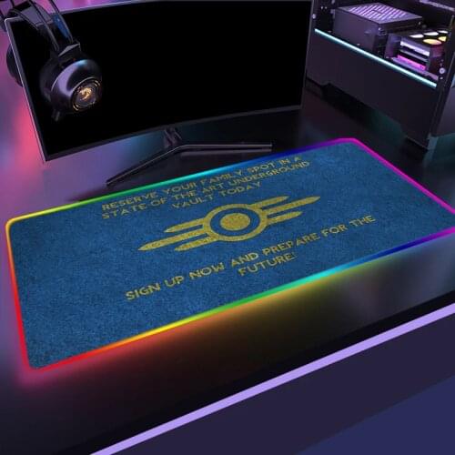 Fallout Mause Pad Mouse RGB Mousepad Table Pads Pc Gamer Complete Gaming Accessories Mice Keyboards Computer Peripherals Office