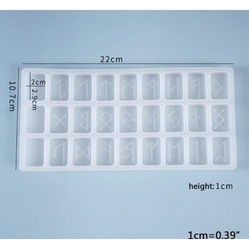 Crystal Epoxy Resin Mold Energy Symbol Runes Letter Word Model Mirror DIY Mould 87HB