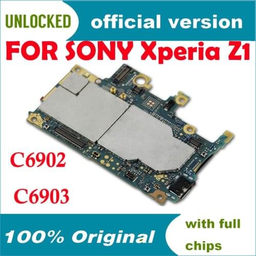 100% Tested Well & Original Unlocked Mainboard For Sony Xperia Z1 L39h C6902 C6903 Motherboard with Chips,Free Shipping