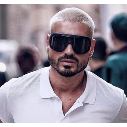 Fashion Polarized Oversized Shield Sunglasses Men Trendy One-Piece Windproof Outdoor Sport Sunglasses lunette de soleil femme