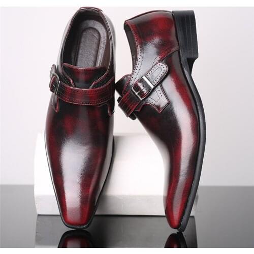Mens Buckle winklepicker Shoes Point toe Business Dress patent Leather Shoes Ofiice Mens formal Shoes