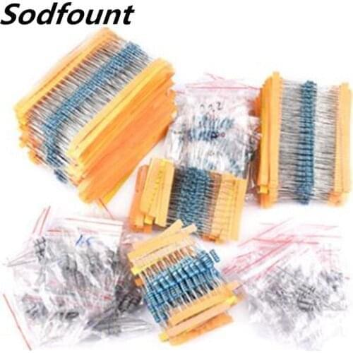 820pcs 1/4W metal film resistor kit set 1% accuracy 30/41/130 common maintenance 1W 2W 3W 1/2W 1/4W 1/8W