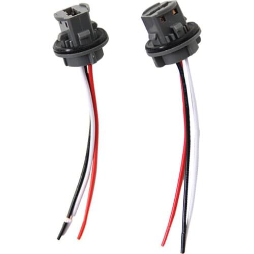 2pcs T20 7443 Car Bulb Holder Lamp 12V Socket Adapter LED Side Light Connector High Heat Resistant Copper Wire