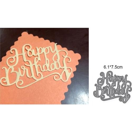 2021 New Metal Cutting Dies Cut Mold Lace Happy Birthday Decoration Scrapbook Paper Craft Knife Mould Blade Punch Stencils dies