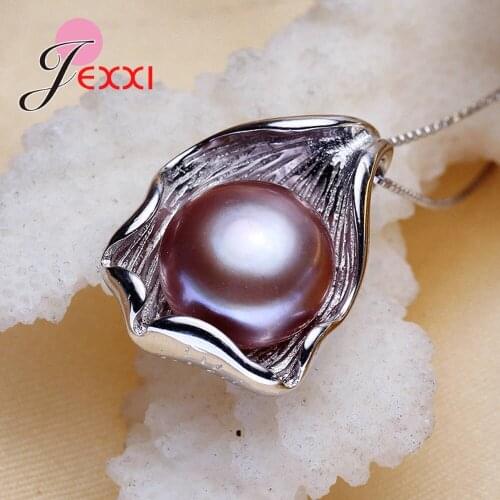 Hot Sale Original 925 Sterling Silver Pendant Necklace Super Nice Gift For Girlfriend/Wife/Daughter Bright Round Pearl Pendant