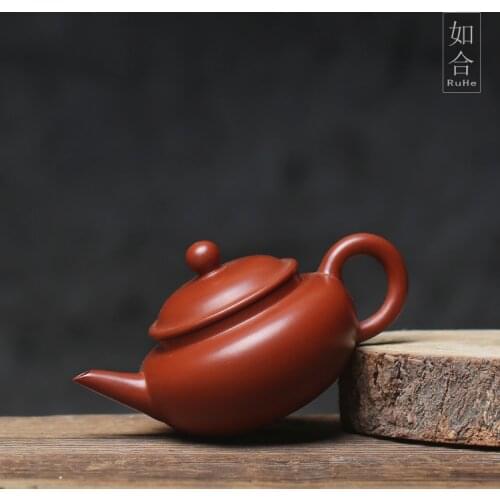 Authentic Yixing purple sand Dahongpao classic horizontal pot Kung Fu teapot raw ore long mouth sealed 110ml