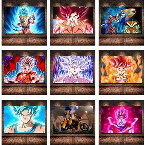 Japanese Anime Dragon Ball Goku Poster HD Canvas Painting Picture Wall Artist Home Decoration Painting Living Room Decoration