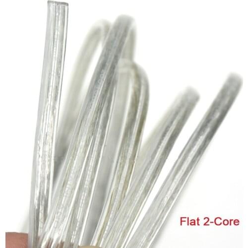 Transparent Flat / Round 2 Core Electrical Cable Clear Tinned Copper Wire Home Bedroom Bar Lighting Lamp Fitting 1/2/5/10 Meter