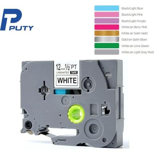 Multicolor Laminated Label Tape Bright-Colored label ribbon tze tape for P-touch as MQ835 MQG35 MQL35 MQP31 MQP35