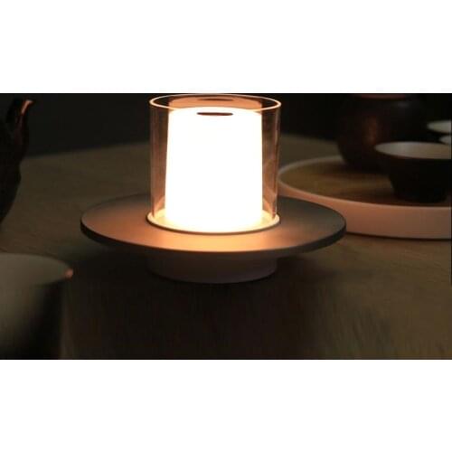 Romantic Cordless Flameless LED Candle Table Lamp 2000mAh Rechargeable Battery Light 4 Steps Dimmable Desk Lamp