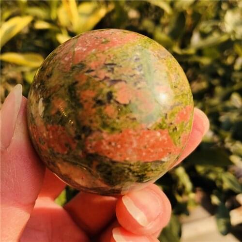 45mm Natural gemstone balls Polished Unakite Crystal sphere for home decoration