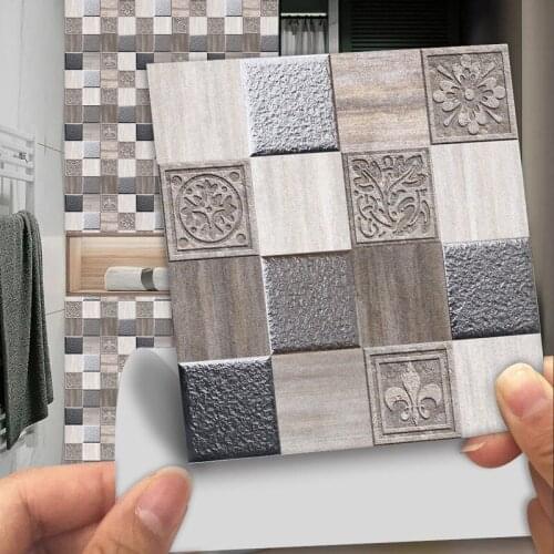 Modern Brick Pattern Matte Tile Wall Sticker Waterproof Wall Decoration Film for Floor In Kitchen Bathroom PVC Mural Wallpaper