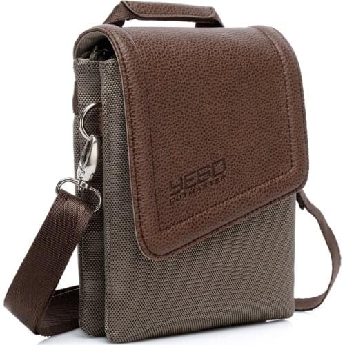 YESO Brand Waterproof Nylon and PU Leather Vintage Men and Unisex Messenger bags Crossbody Bags Handbag Cross Body for Ipad Mini