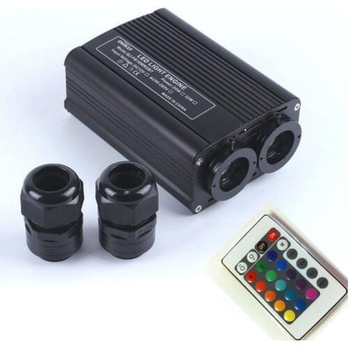 32W LED Fiber Optic Light Engine Driver generator Double Head 2 output coupling 24KEY Remote Control RGB Ceiling star DIY Decor