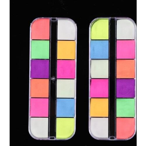 Luminous Nail Powder Glow In Dark Neon Pigment Fluorescent Nail Glitter Reflective Spray Dust Design Decor For Manicure