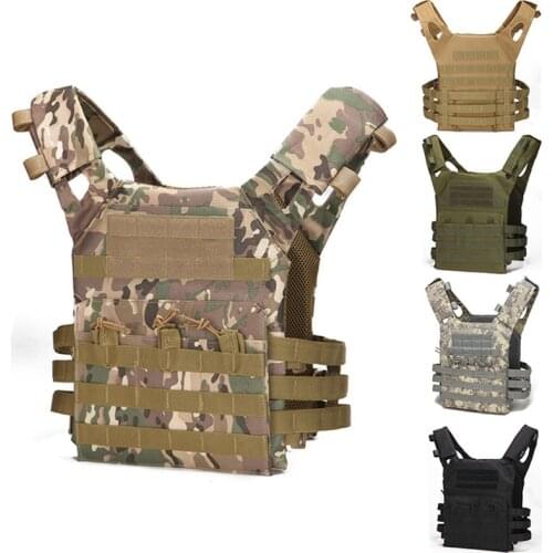 Outdoor Camouflage Protective Tactical Vest Airsoft Paintball CS Hunting Training Lightweight JPC Vest MOLLE Plate Carrier Vest